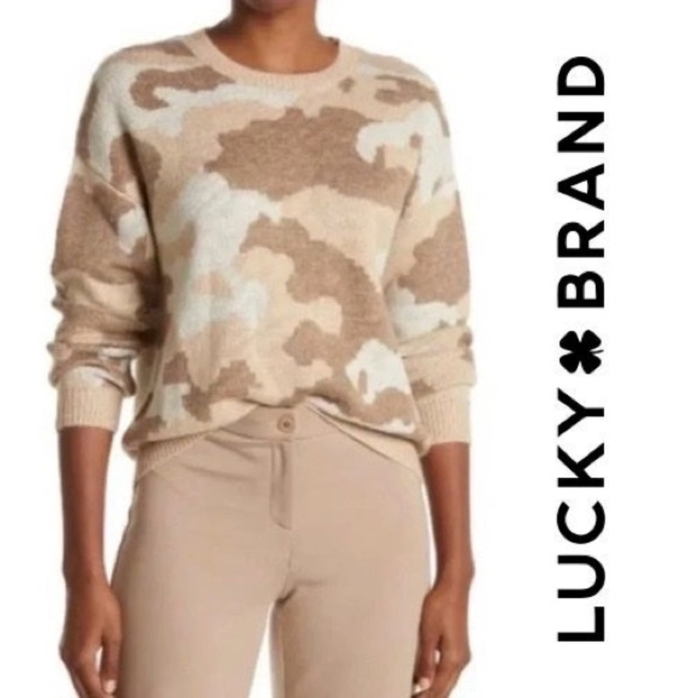 Lucky Brand Women’s Wool Blend Camo Sweater